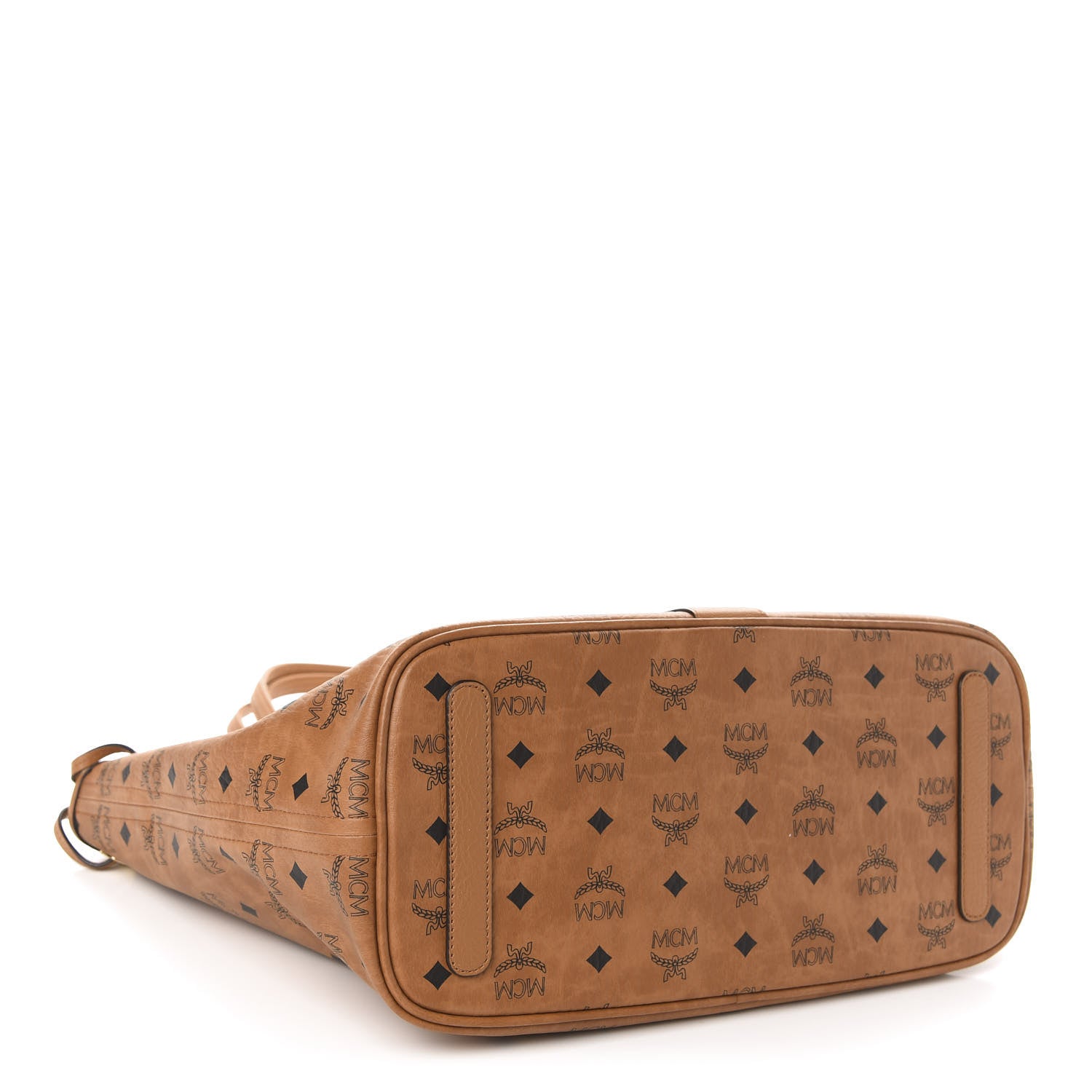 MCM Visetos Medium Liz Reversible Shopper Tote Cognac 4 of 15