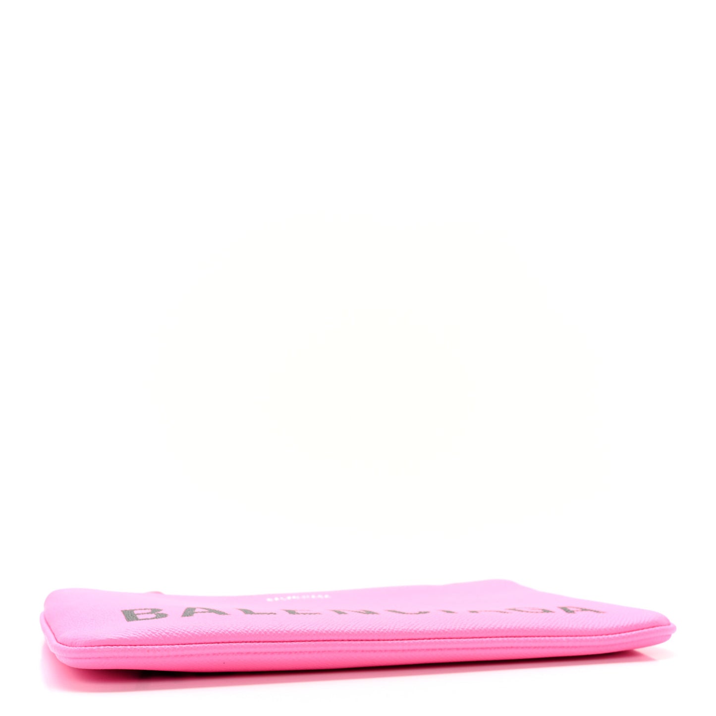 Calfskin Logo Zip Pouch Acid Pink Light Black