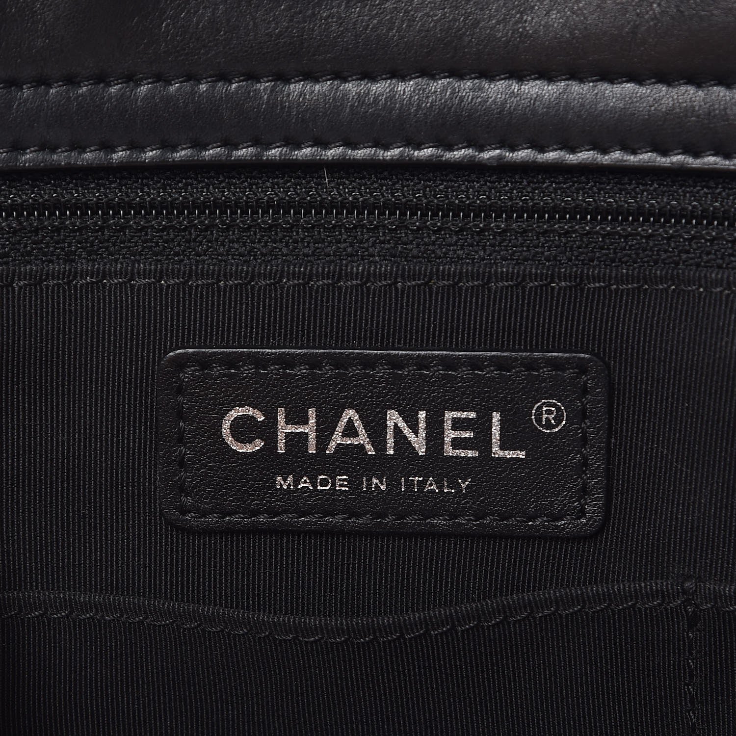 Chanel Lambskin Stitched Shopping Tote Black 6 of 7