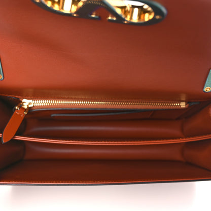 Valentino Garavani Vitello Vlogo Cutout Chain Shoulder Bag Saddle Brown 5 of 9
