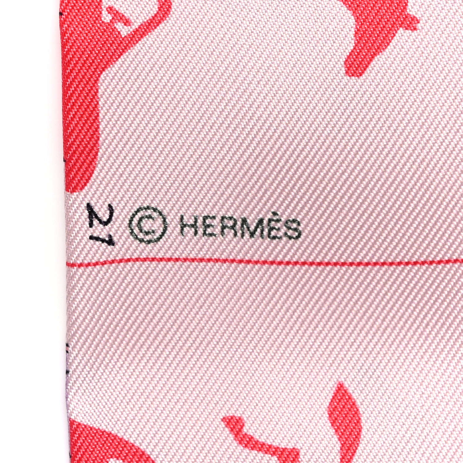 Hermes Silk Parade CG Twilly Rose Pale Marine Multicolor 5 of 5