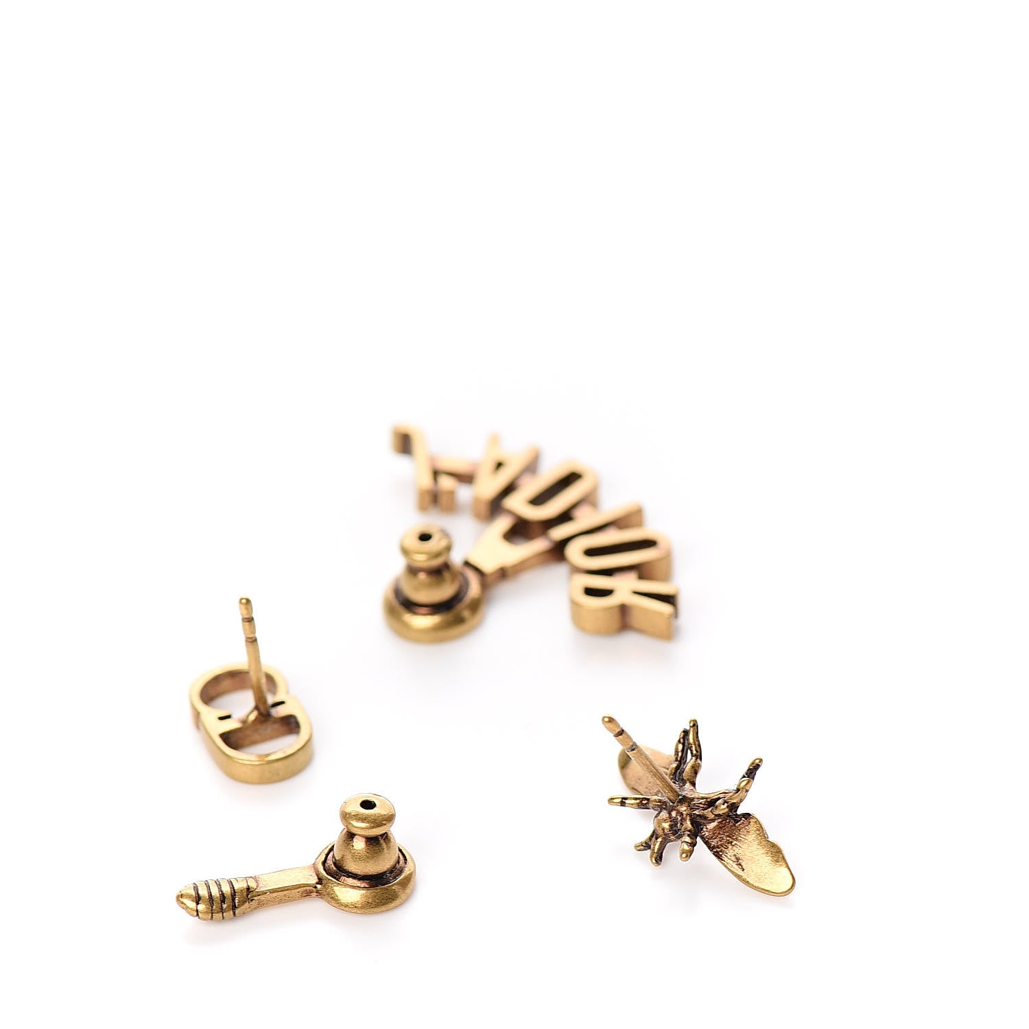 Christian Dior Metal J'Adior Earrings Aged Gold 3 of 5