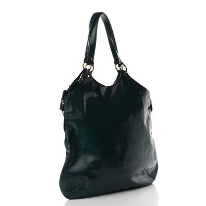 Saint Laurent Patent Calfskin Tribute Tote Petrol 3 of 9