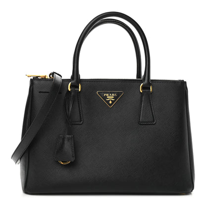 Prada Saffiano Small Galleria Double Zip Tote Black 1 of 9