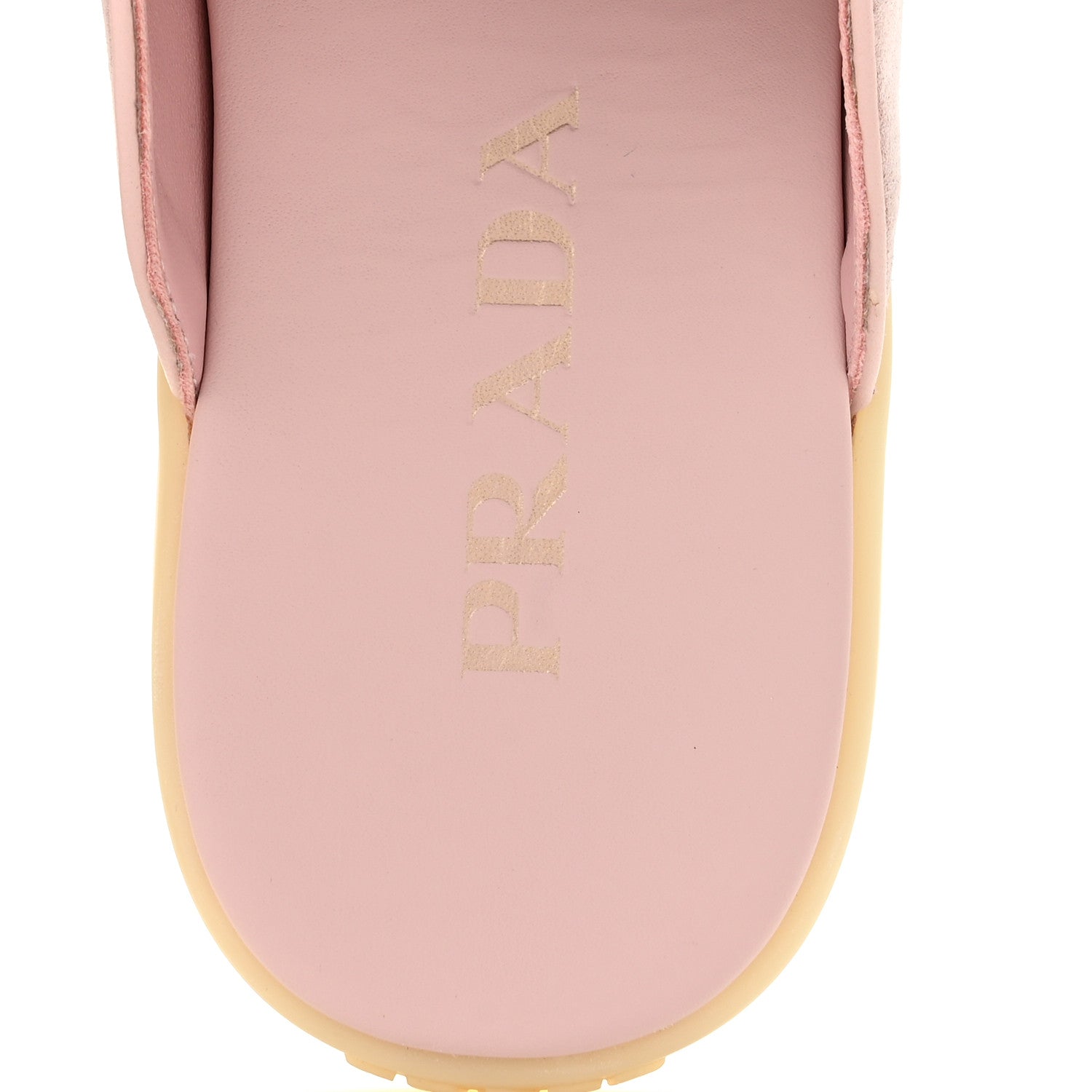 Prada Suede Scamosciato Triangle Logo Mules 37.5 Alabastro 7 of 10