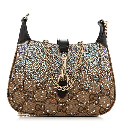 Gucci Monogram Crystal Mini Jackie Notte Bag Camel Ebony 1 of 10