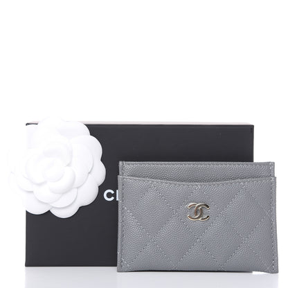 Chanel Caviar Quilted Card Holder Grey 9 of 9