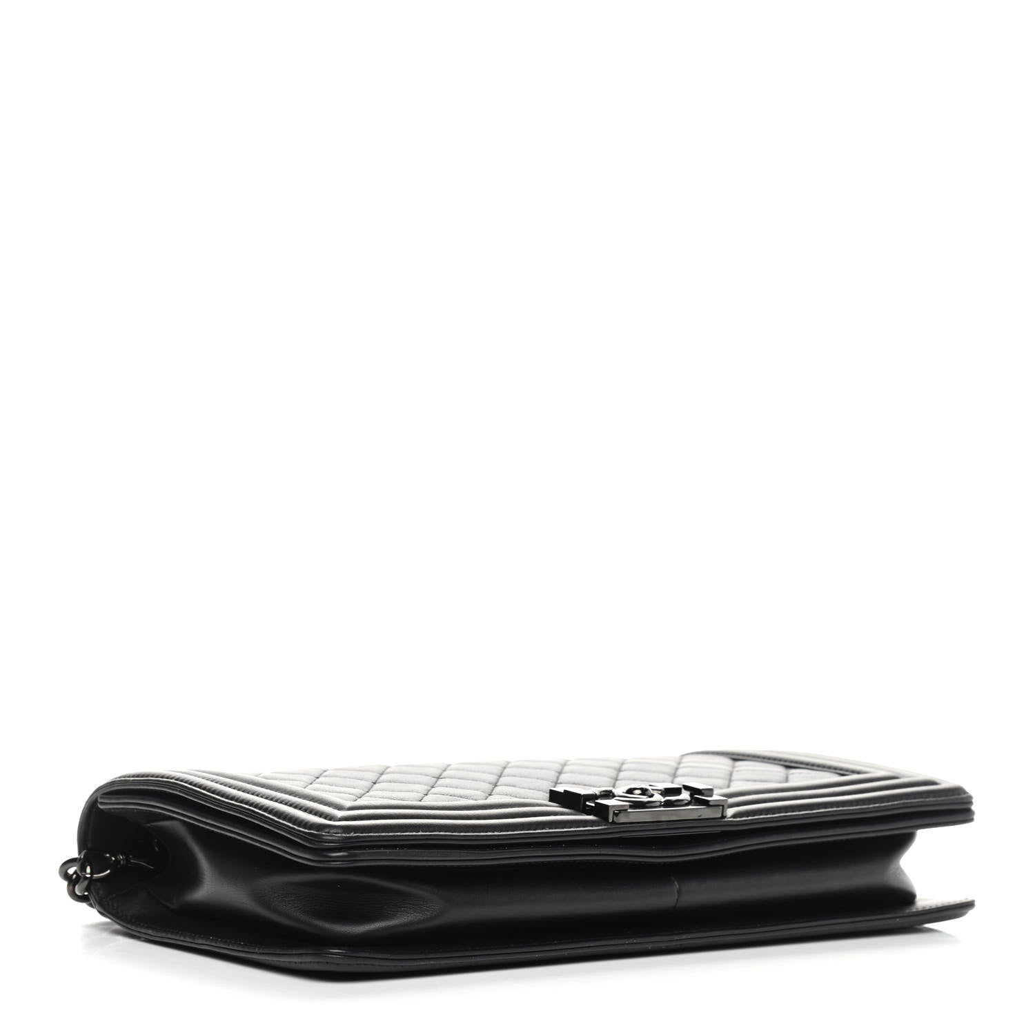 Chanel Calfskin Quilted Boy Clutch With Removable Chain So Black 3 of 9