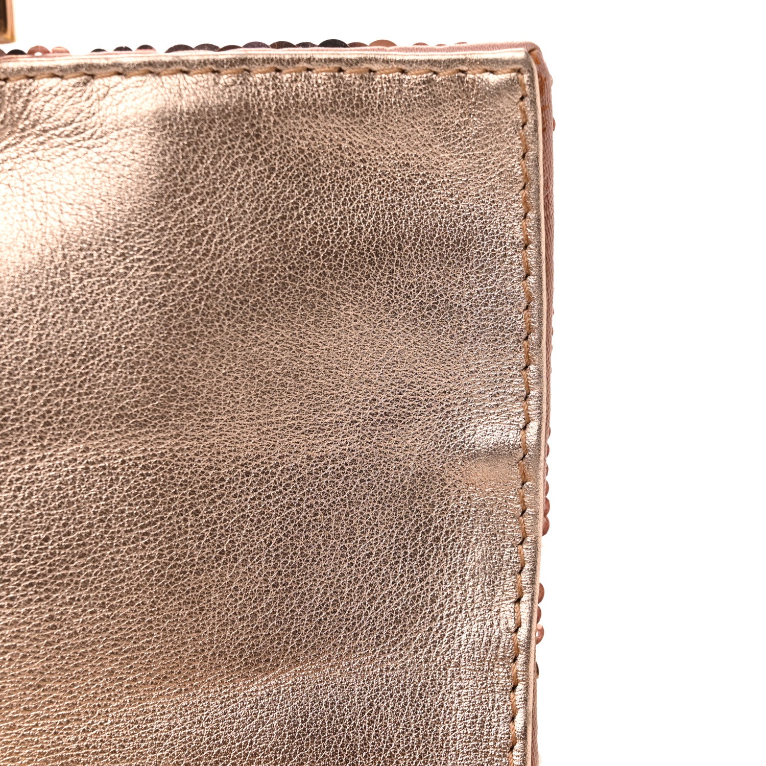 Fendi Sequin Metallic Nappa Pequin Mini Baguette Rame 13 of 13