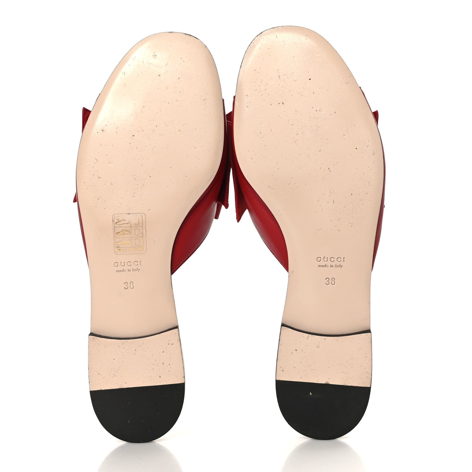 Gucci Nappa Queen Margaret Flat Slide Sandals 38 Hibiscus Red 5 of 7