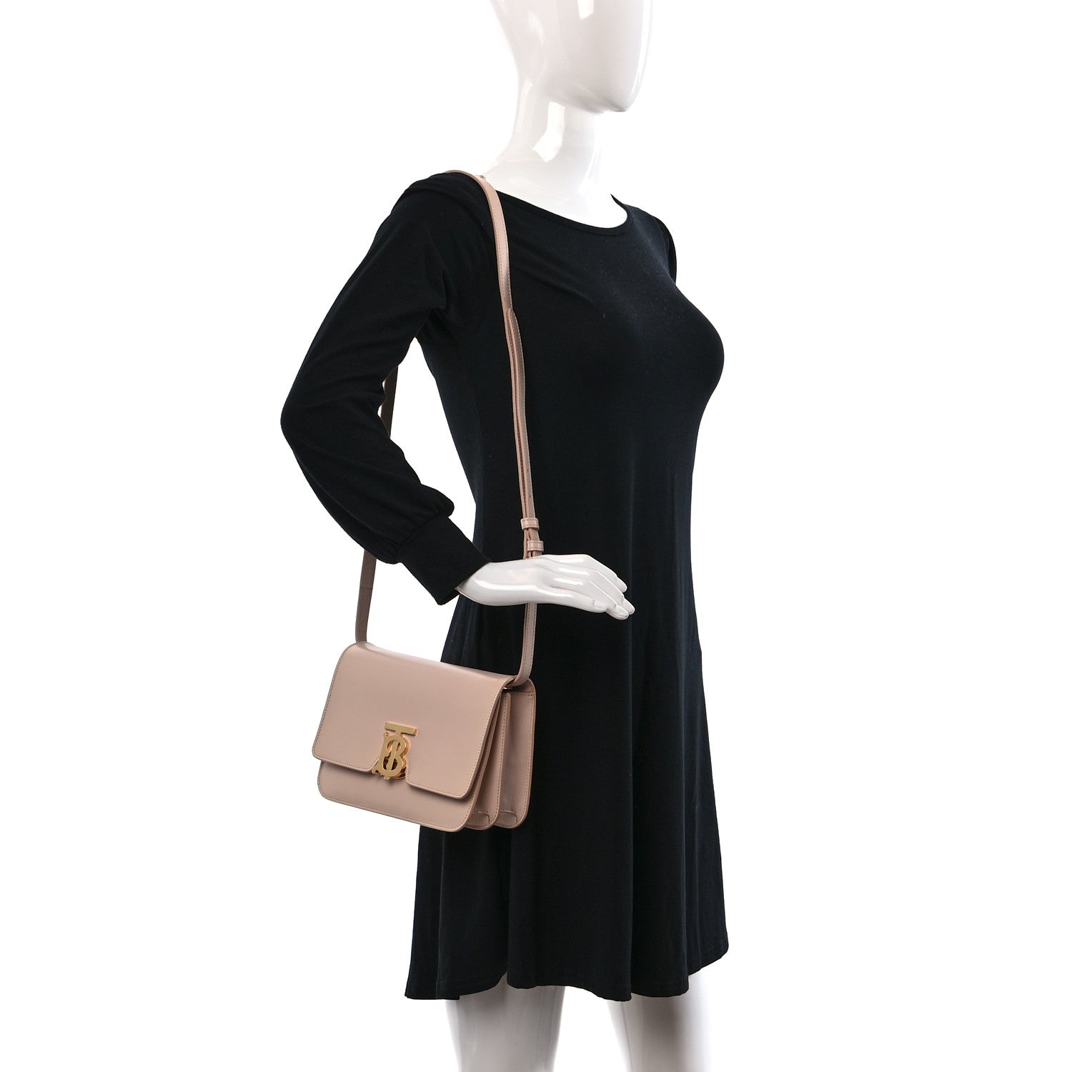 Burberry Calfskin Small TB Bag Rose Beige 2 of 8