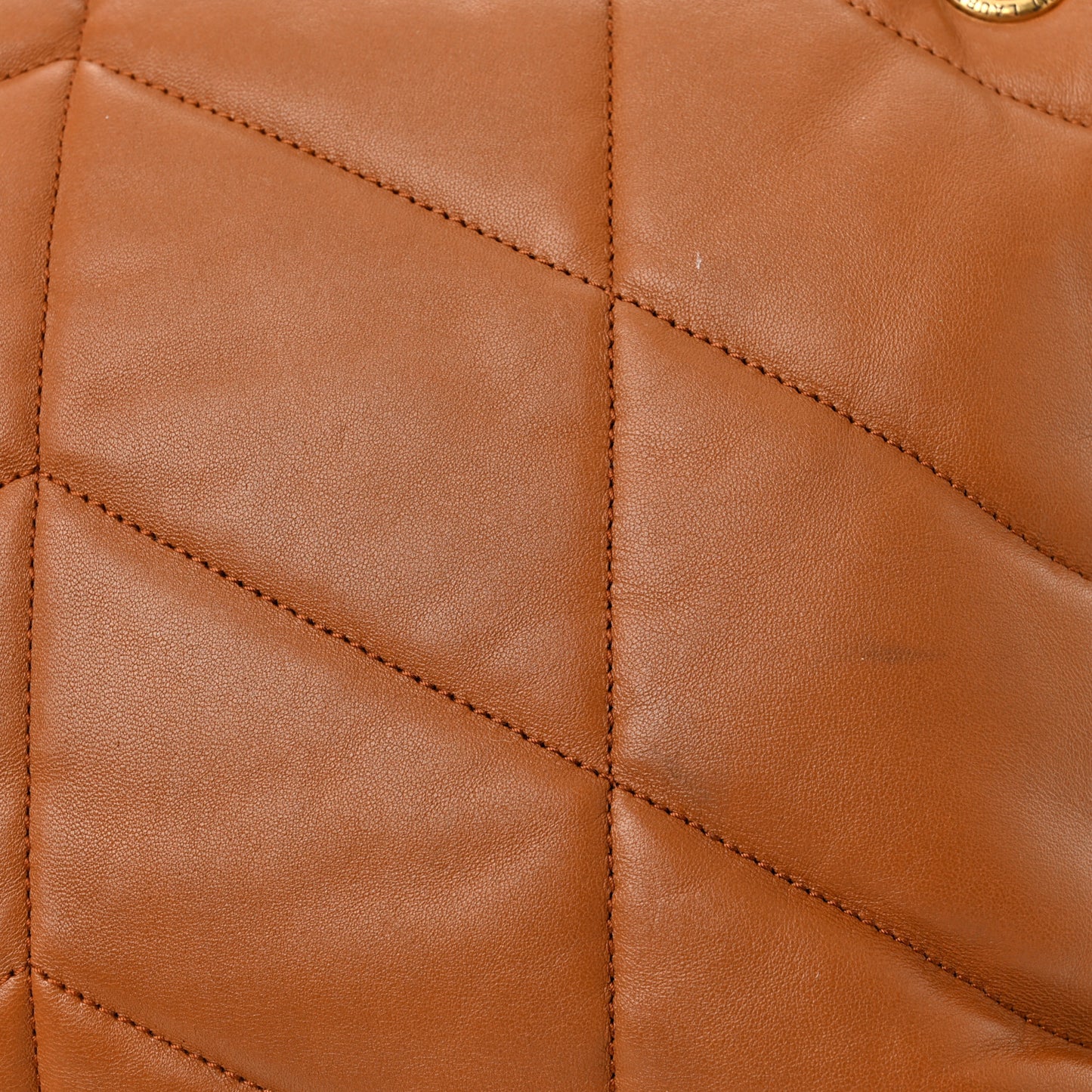 Lambskin Quilted Medium Loulou Puffer Monogram Chain Satchel Miel Dark