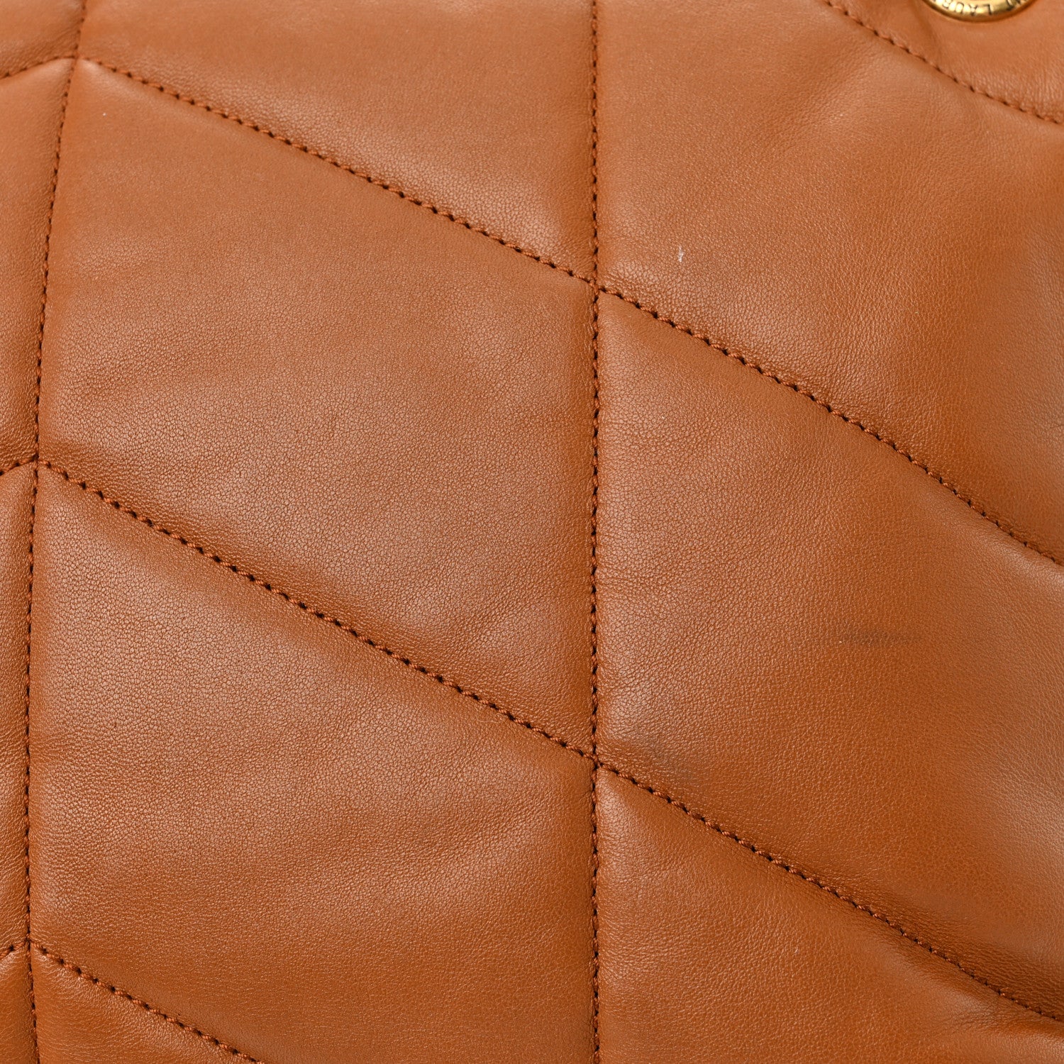 Saint Laurent Lambskin Quilted Medium Loulou Puffer Monogram Chain Satchel Miel Dark 11 of 12
