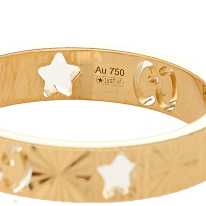 Gucci 18K Yellow Gold Icon Stars Band Ring 58 8.25 5 of 6