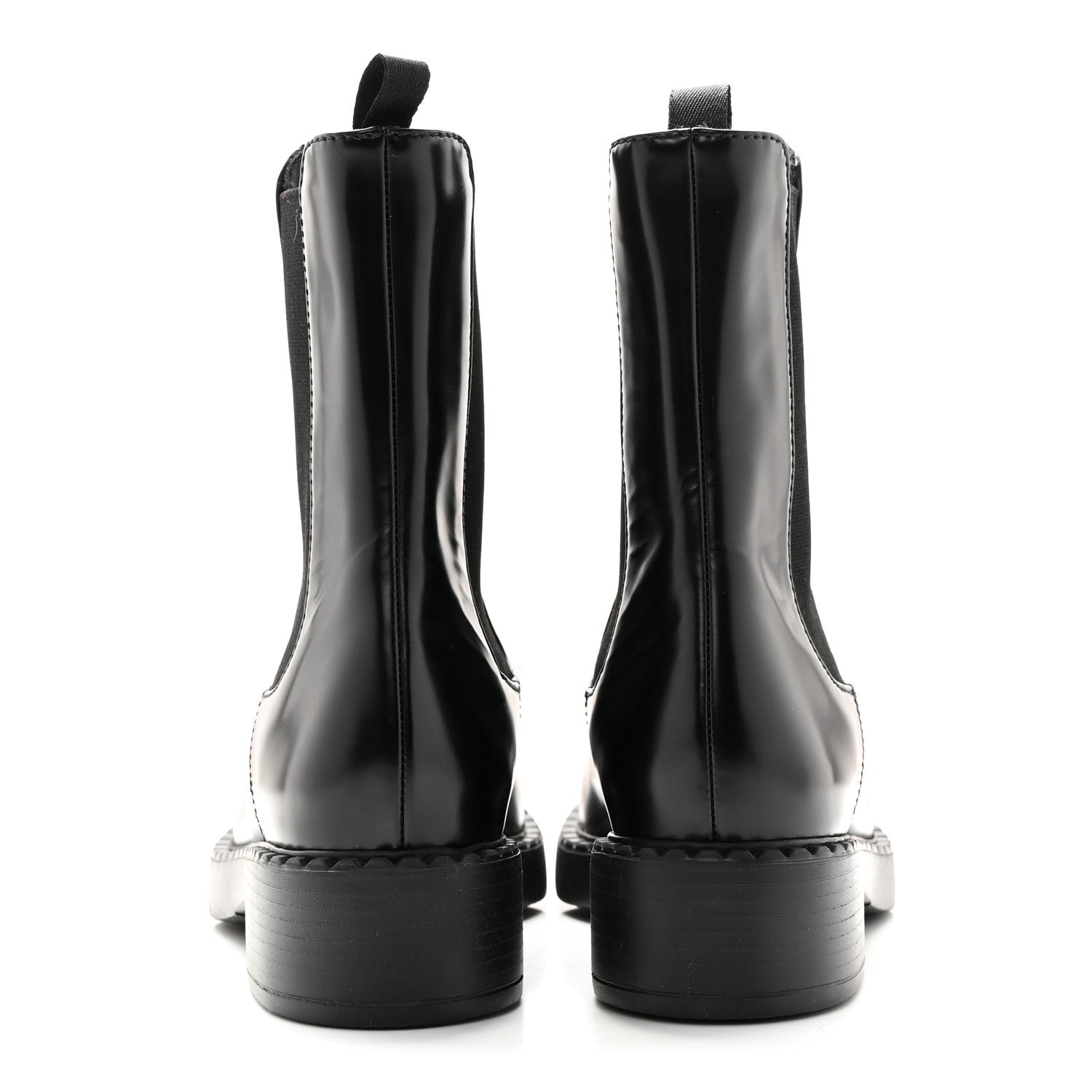 Prada Spazzolato Metal Triangle Logo 50mm Chelsea Boots 38 Black 5 of 13