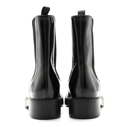 Prada Spazzolato Metal Triangle Logo 50mm Chelsea Boots 38 Black 5 of 13