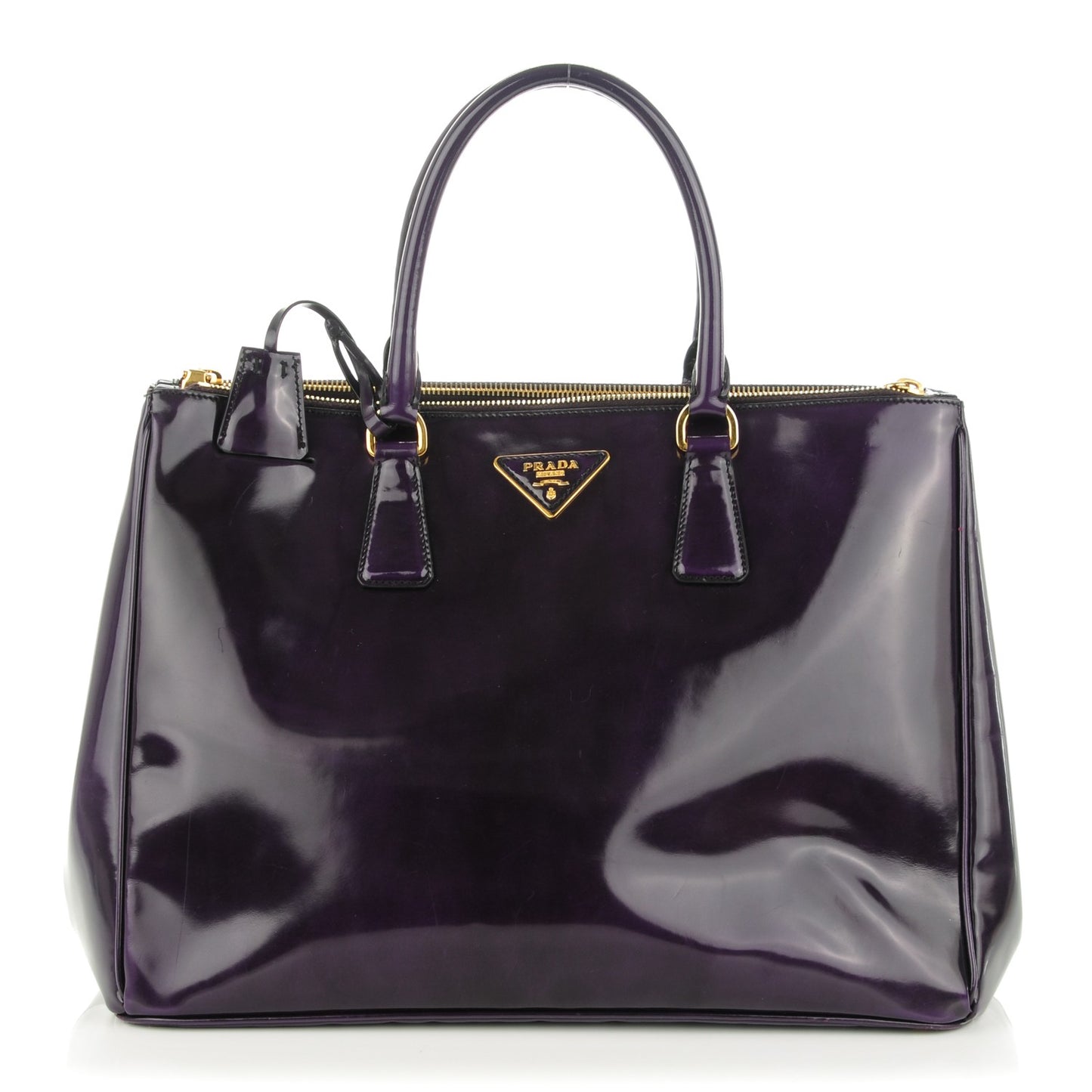 Spazzolato Large Double Zip Tote Viola Fume