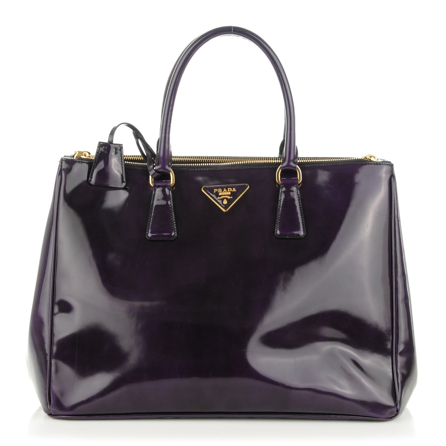 Prada Spazzolato Large Double Zip Tote Viola Fume 1 of 8