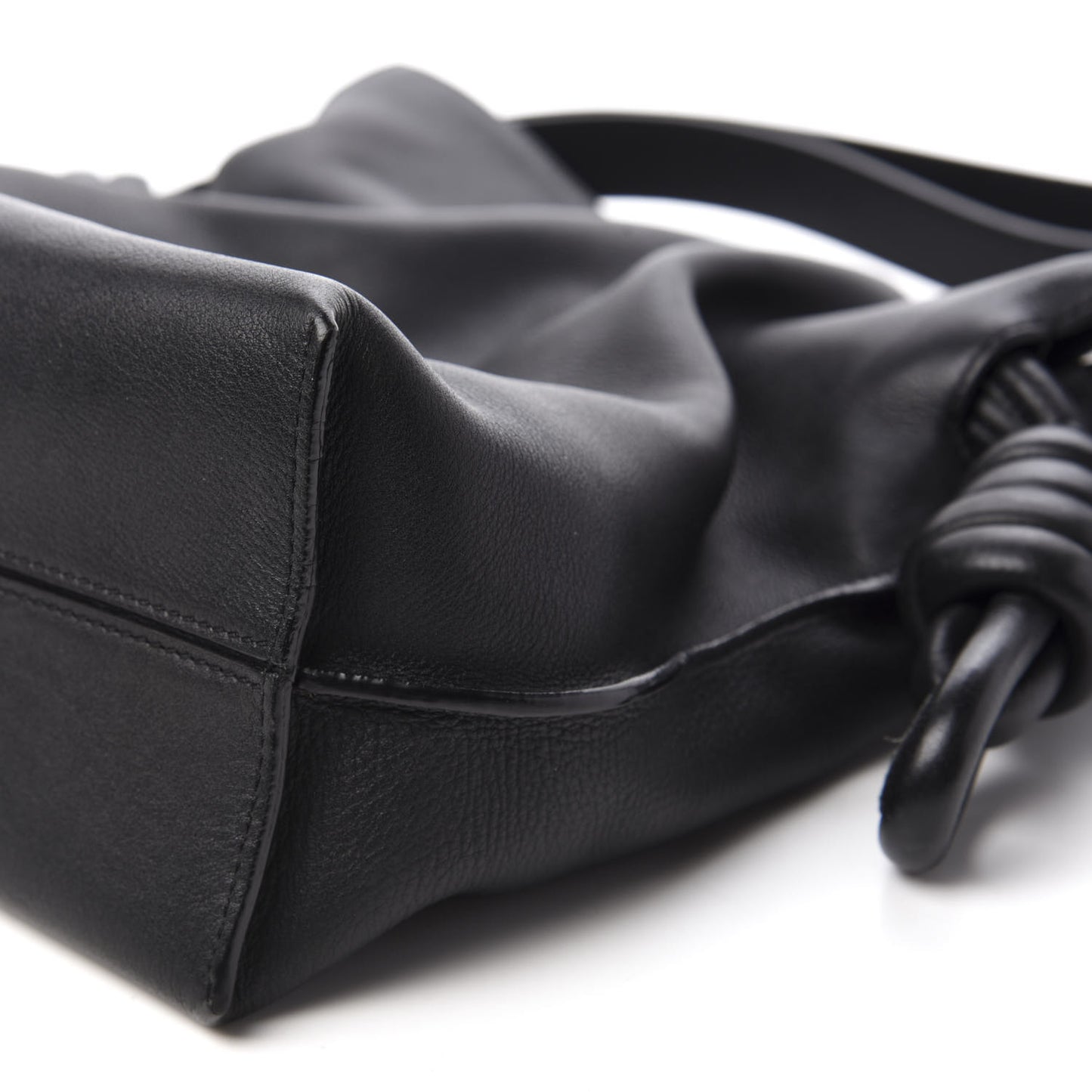 Calfskin Small Flamenco Knot Bag Black