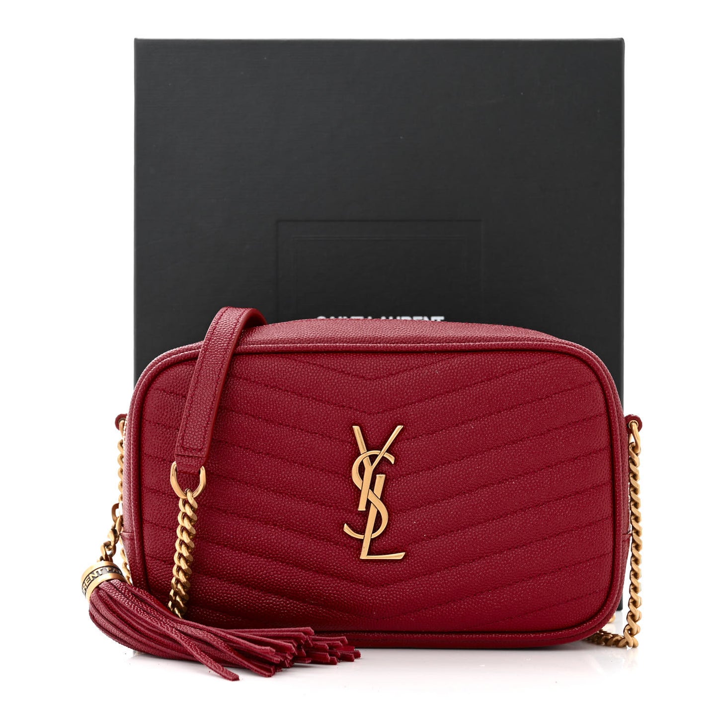 Grain De Poudre Matelasse Monogram Mini Lou Camera Bag Opyum Red