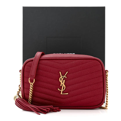 Saint Laurent Grain De Poudre Matelasse Monogram Mini Lou Camera Bag Opyum Red 11 of 11
