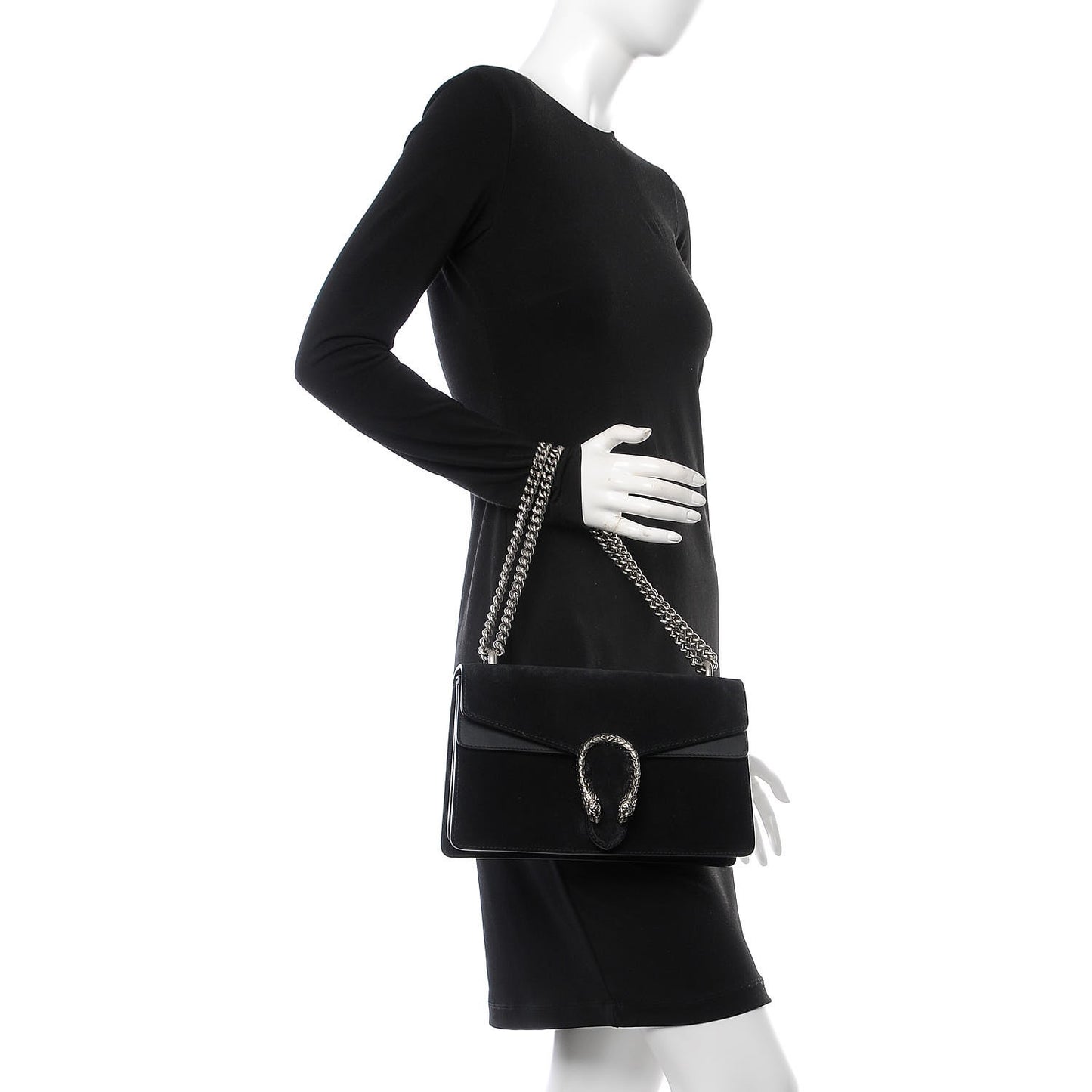 Suede Small Dionysus Shoulder Bag Black