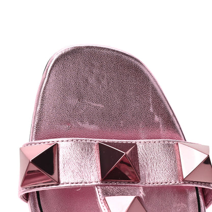 Valentino Garavani Metallic Nappa Roman Stud T-Strap 100mm Sandals 36.5 Giacinto 11 of 11