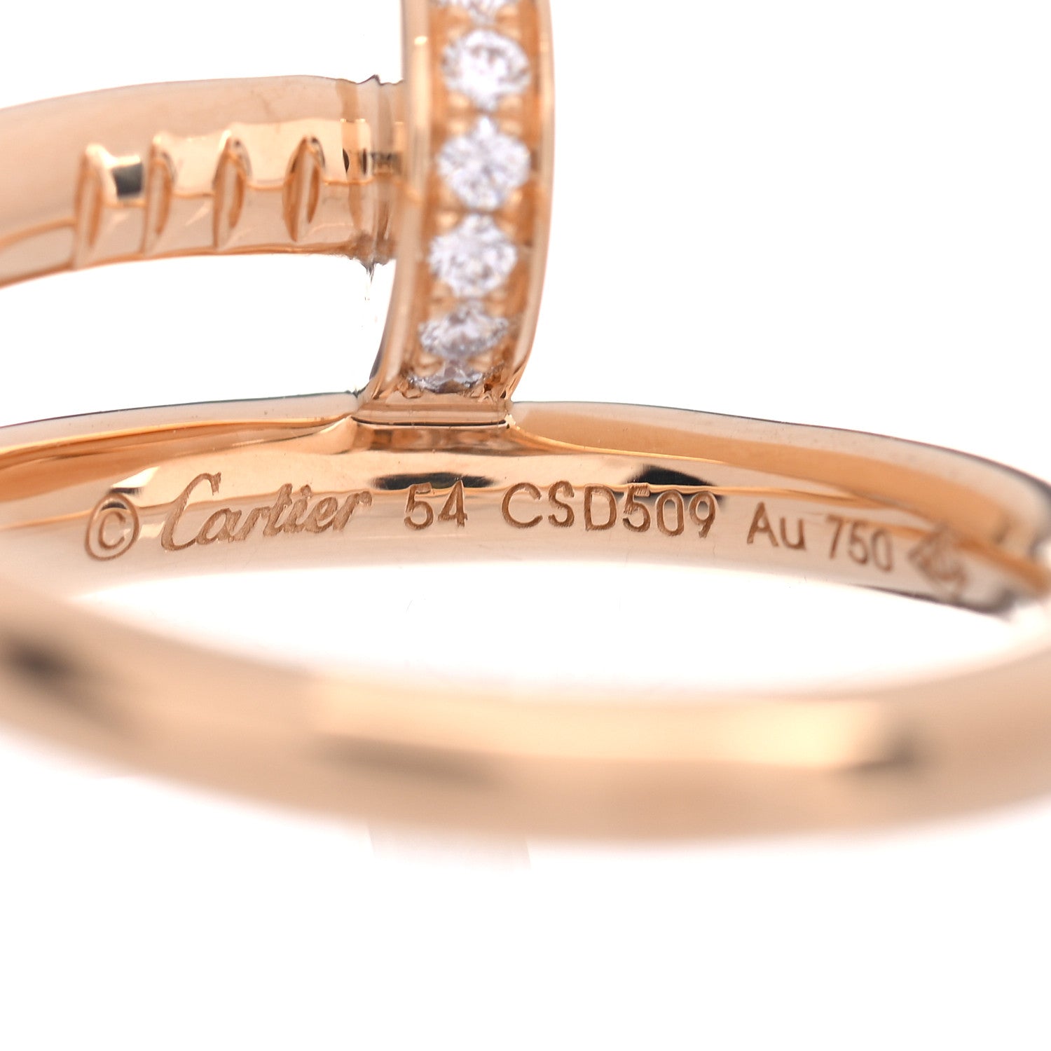 Cartier 18K Yellow Gold Diamond Juste Un Clou Ring 54 7 4 of 5