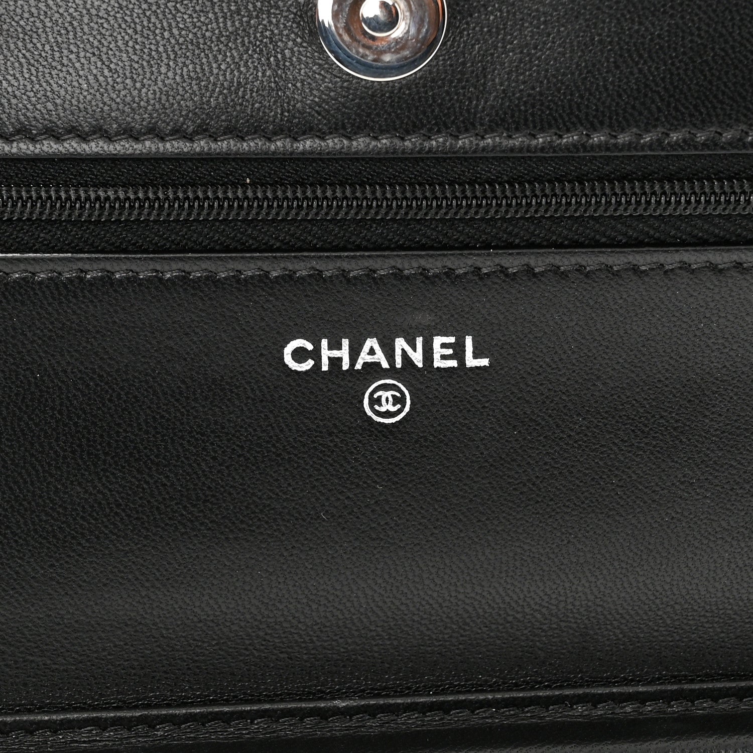 Chanel Lambskin Quilted Wallet On Chain WOC Black 6 of 13