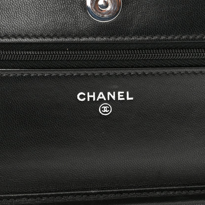 Chanel Lambskin Quilted Wallet On Chain WOC Black 6 of 13