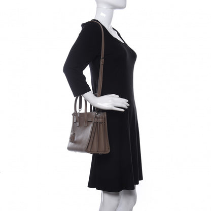 Saint Laurent Grained Calfskin Topstich Baby Sac De Jour Taupe 2 of 21