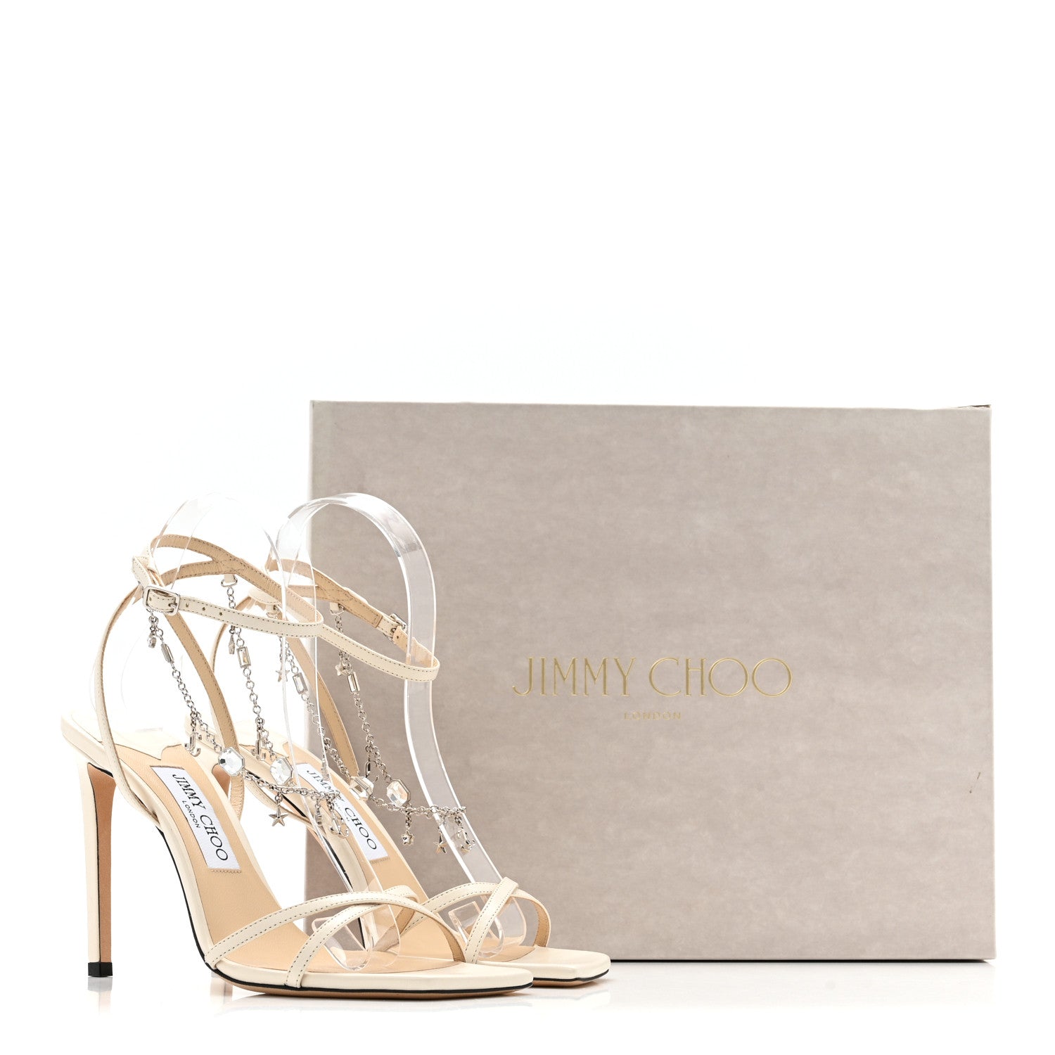 Jimmy Choo Nappa Metz 100 Sandals 38 Latte 12 of 12