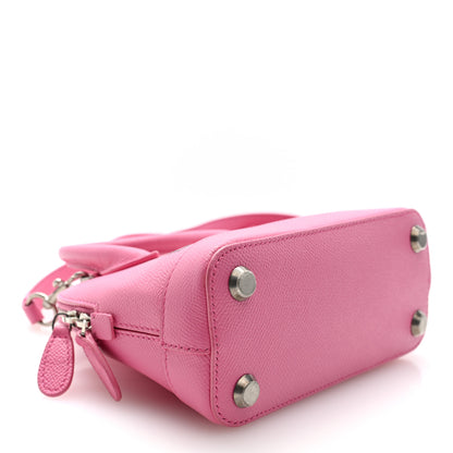 Balenciaga Signature Grained Calfskin Logo XXS Ville Top Handle Bag Rose Bubblegum Black 4 of 9