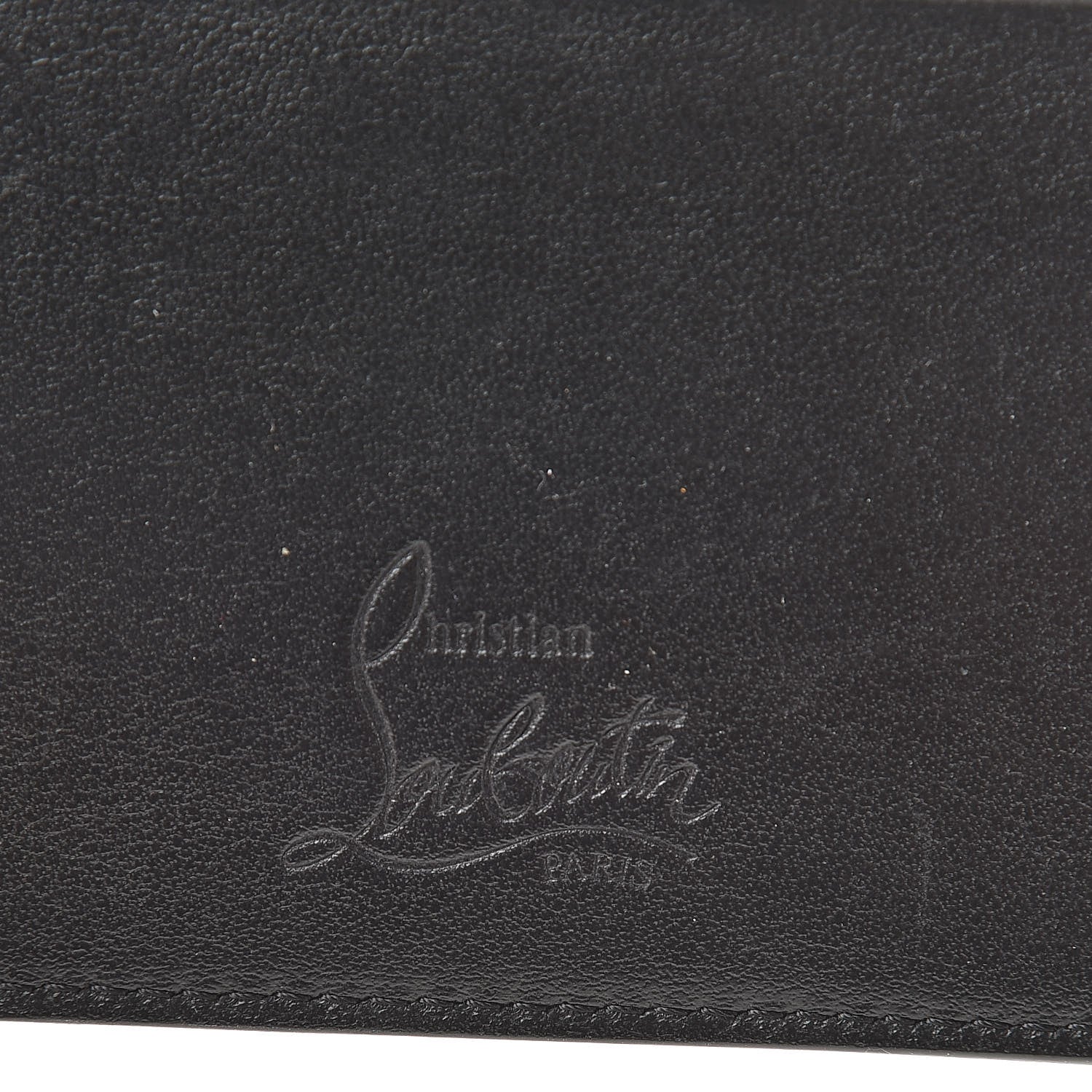 Christian Louboutin Calfskin Paris Spikes Kios Card Holder Black 6 of 7