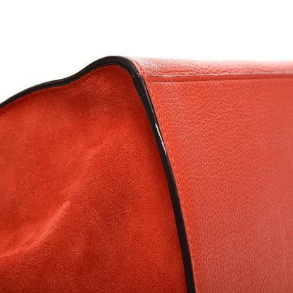 Celine Drummed Calfskin Suede Double Zip Trapeze Vermillion 7 of 7