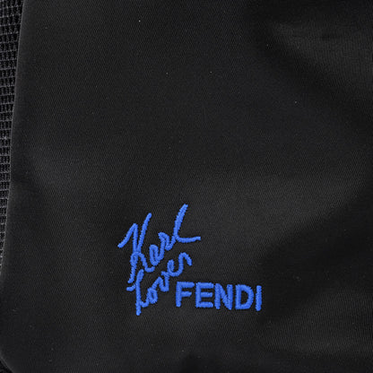 Fendi Nylon Vitello Century Mink Fox Goat Fur Studded Karlito Backpack Black Multicolor 9 of 9