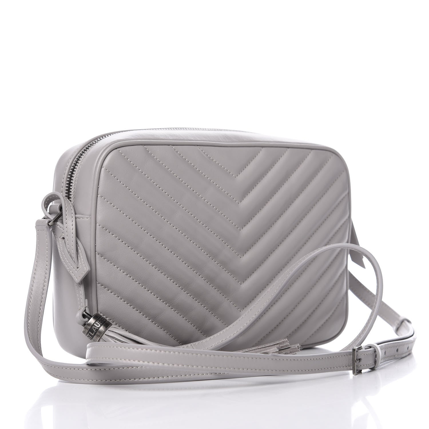 Saint Laurent Calfskin Matelasse Monogram Lou Camera Bag Granite 2 of 9