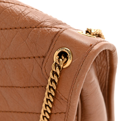 Saint Laurent Crinkled Calfskin Matelasse Monogram Baby Niki Chain Satchel Light Caramel 14 of 14