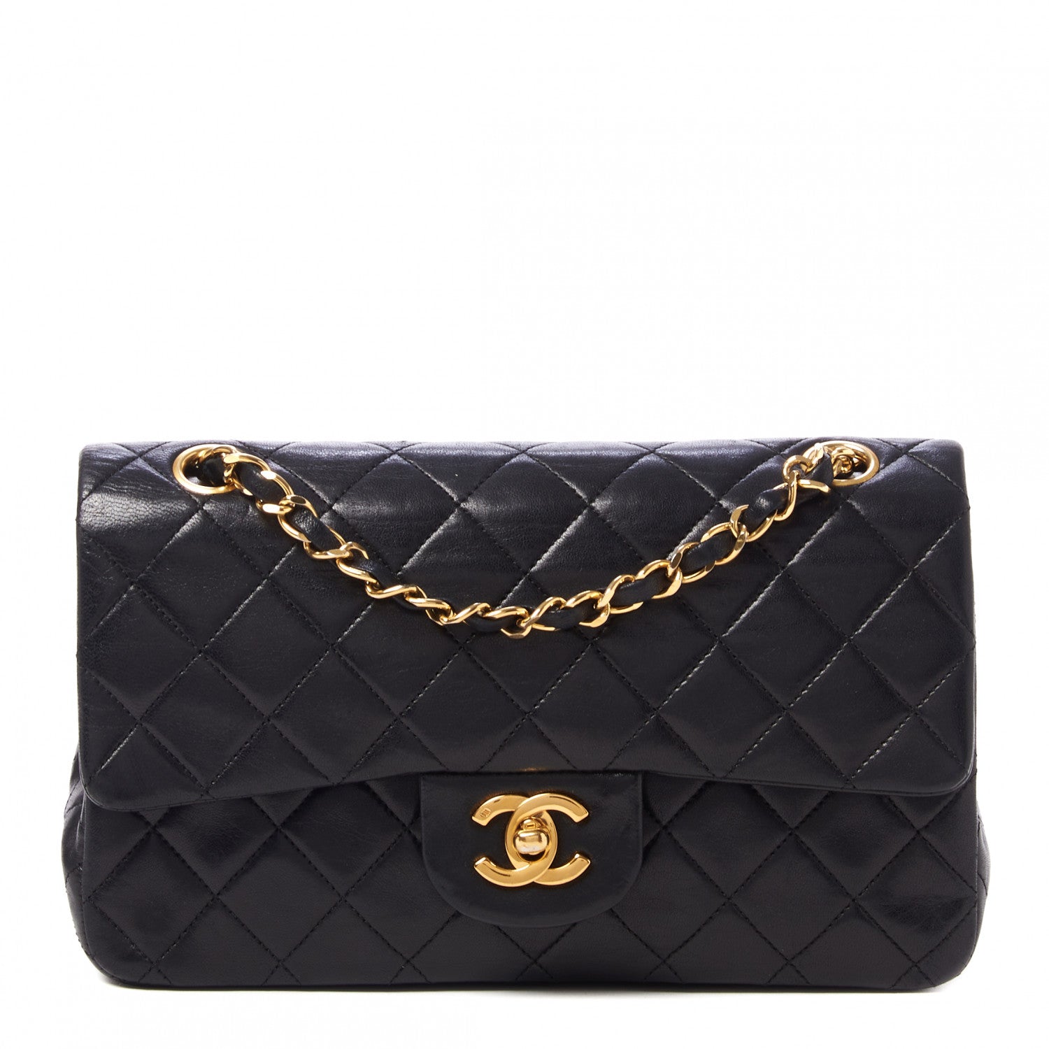Chanel Lambskin Quilted Small Double Flap Black 1 of 9