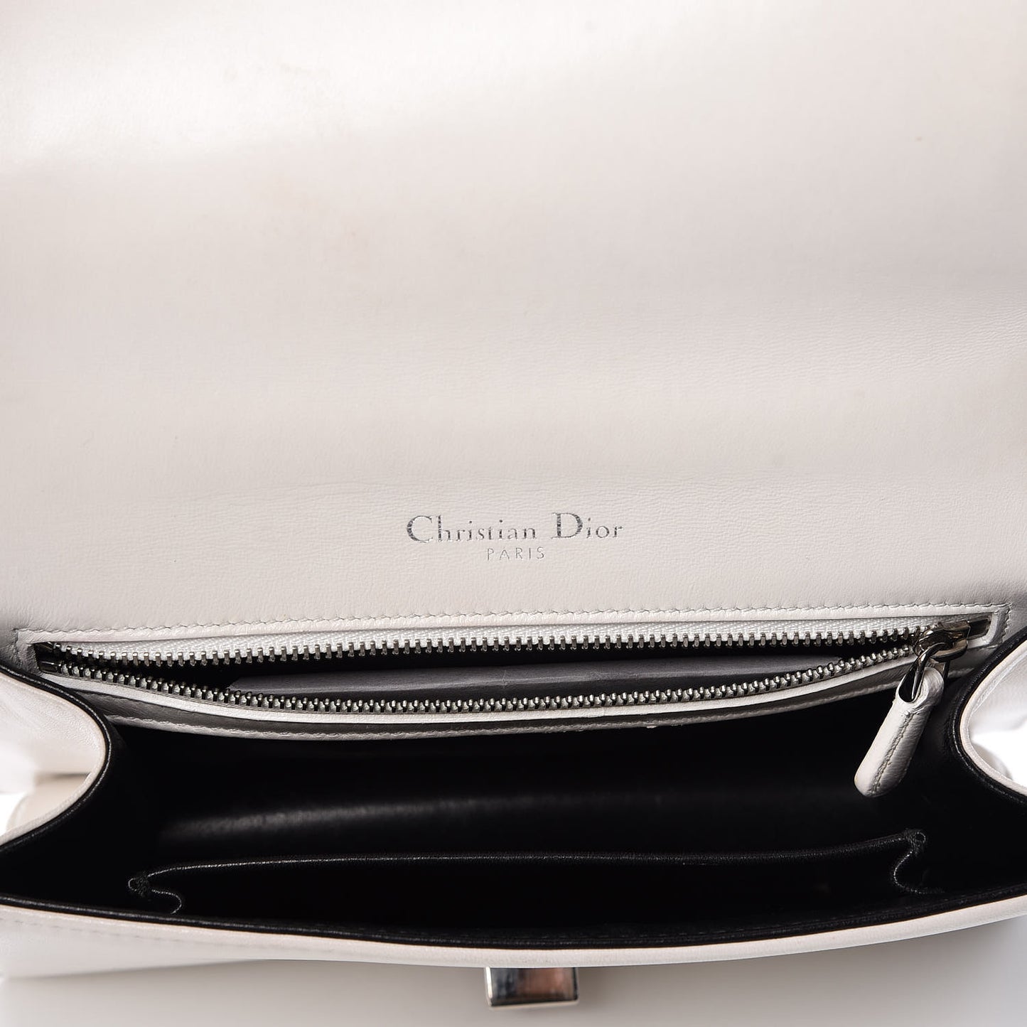 Lambskin Crystal Studded Small Diorama Flap Bag Off White