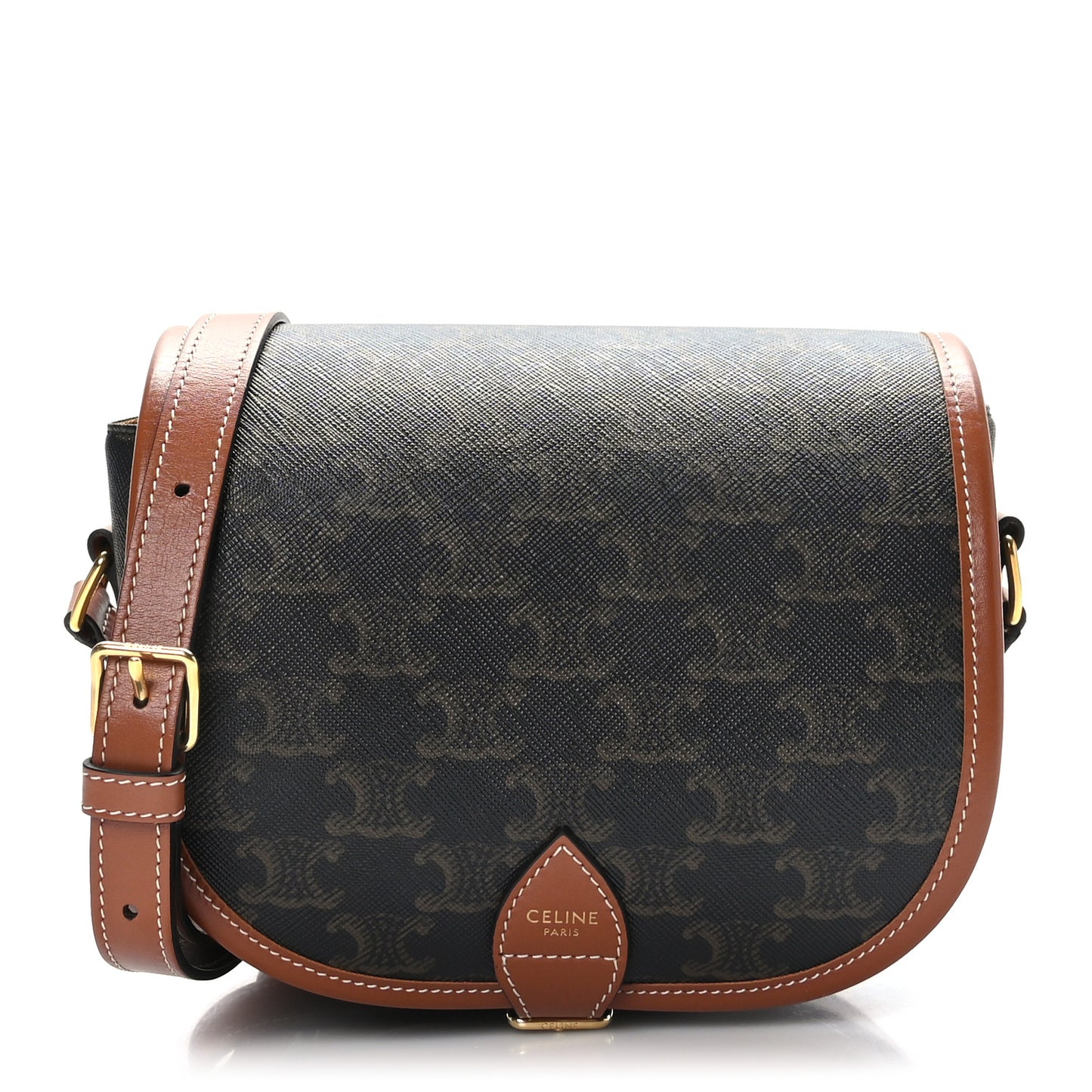 Triomphe Canvas Medium Folco Bag Tan