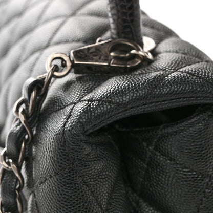 Chanel Caviar Lizard Embossed Quilted Small Coco Handle Flap Black 13 of 15