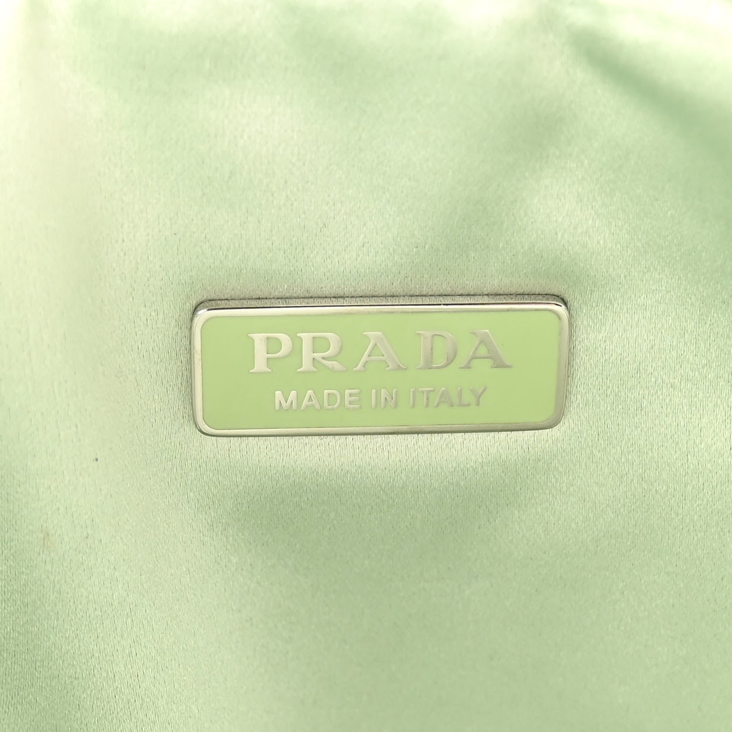 Prada Satin Crystal Triangle Pouch Acqua 6 of 10