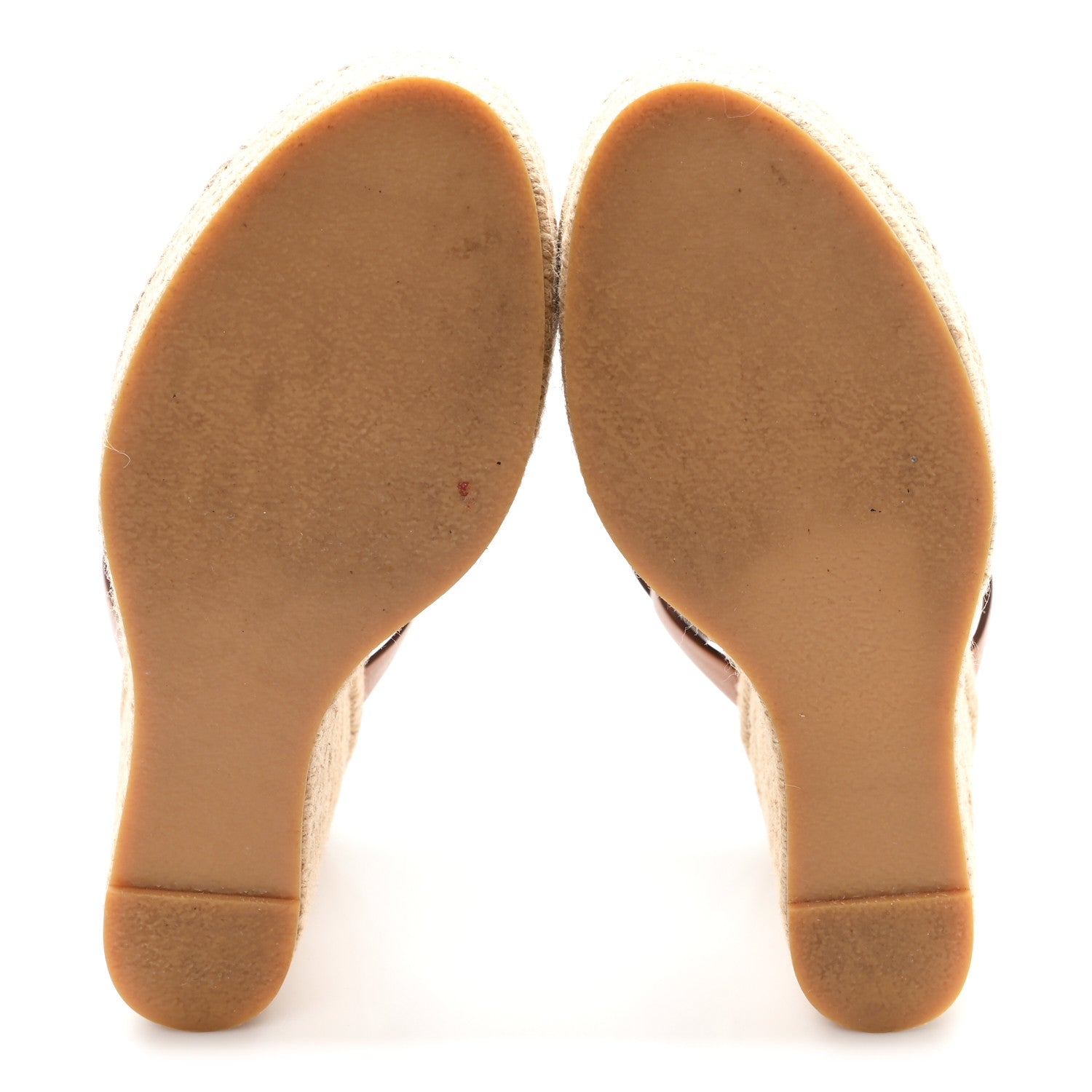 Saint Laurent Calfskin Tribute 95 Platform Espadrille Wedge Sandals 39 Brown 6 of 8