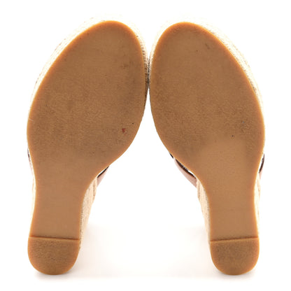 Saint Laurent Calfskin Tribute 95 Platform Espadrille Wedge Sandals 39 Brown 6 of 8