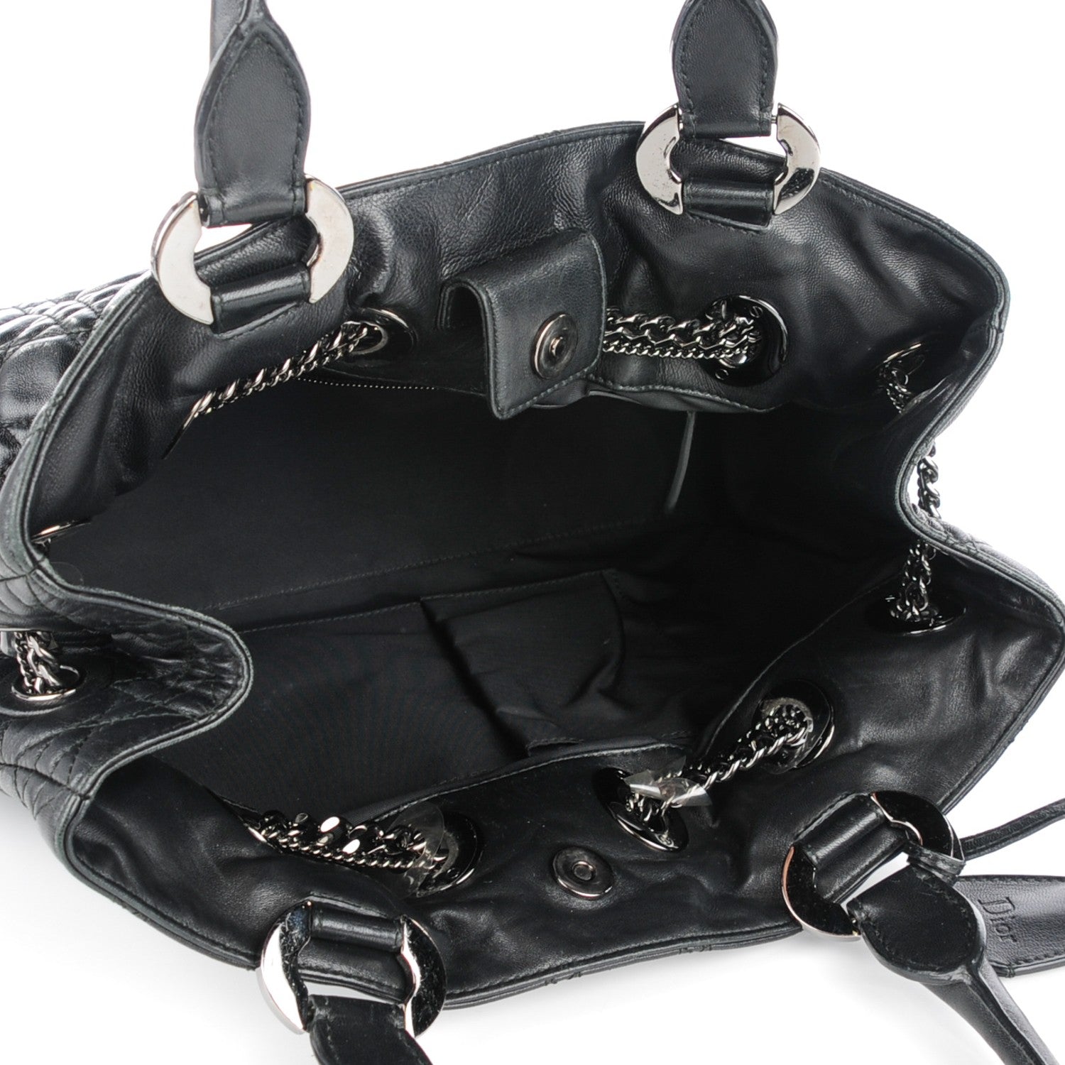 Christian Dior Lambskin Cannage Chri Chri Tote Black 5 of 7