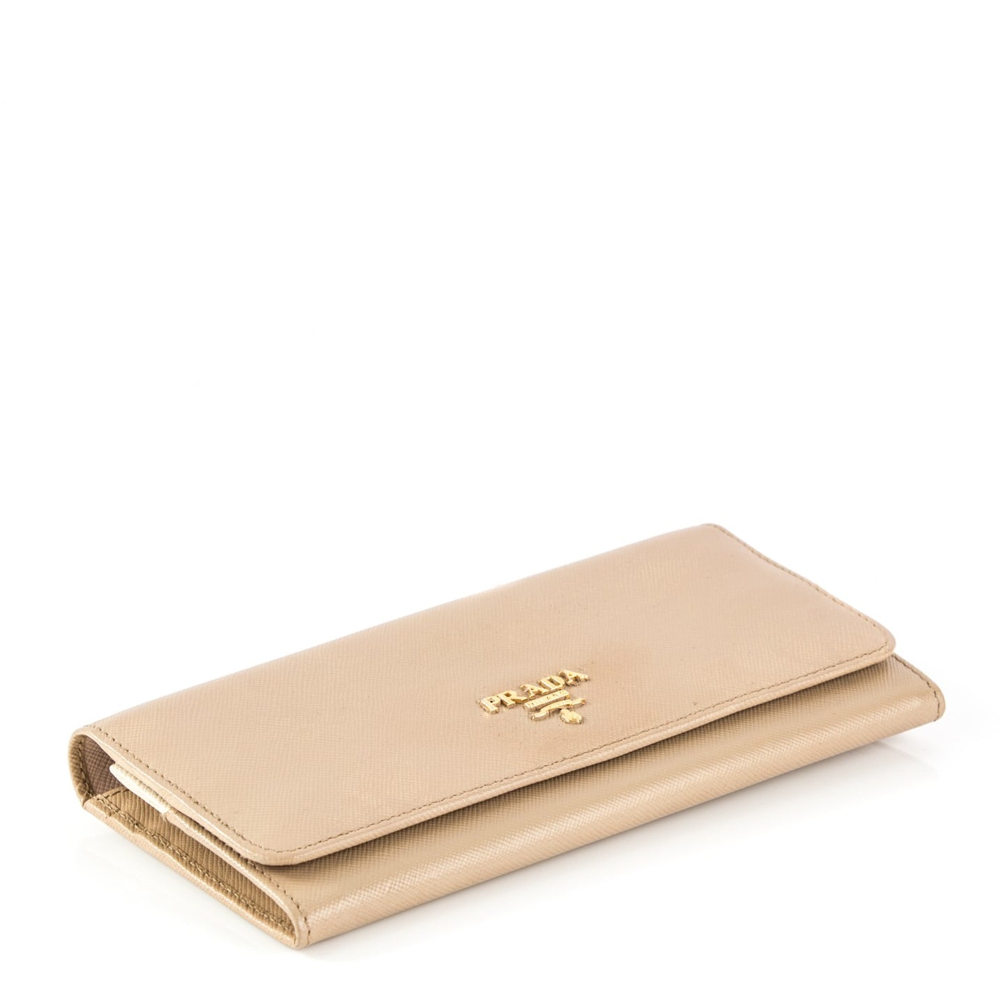 Saffiano Metal Continental Flap Wallet Cammeo