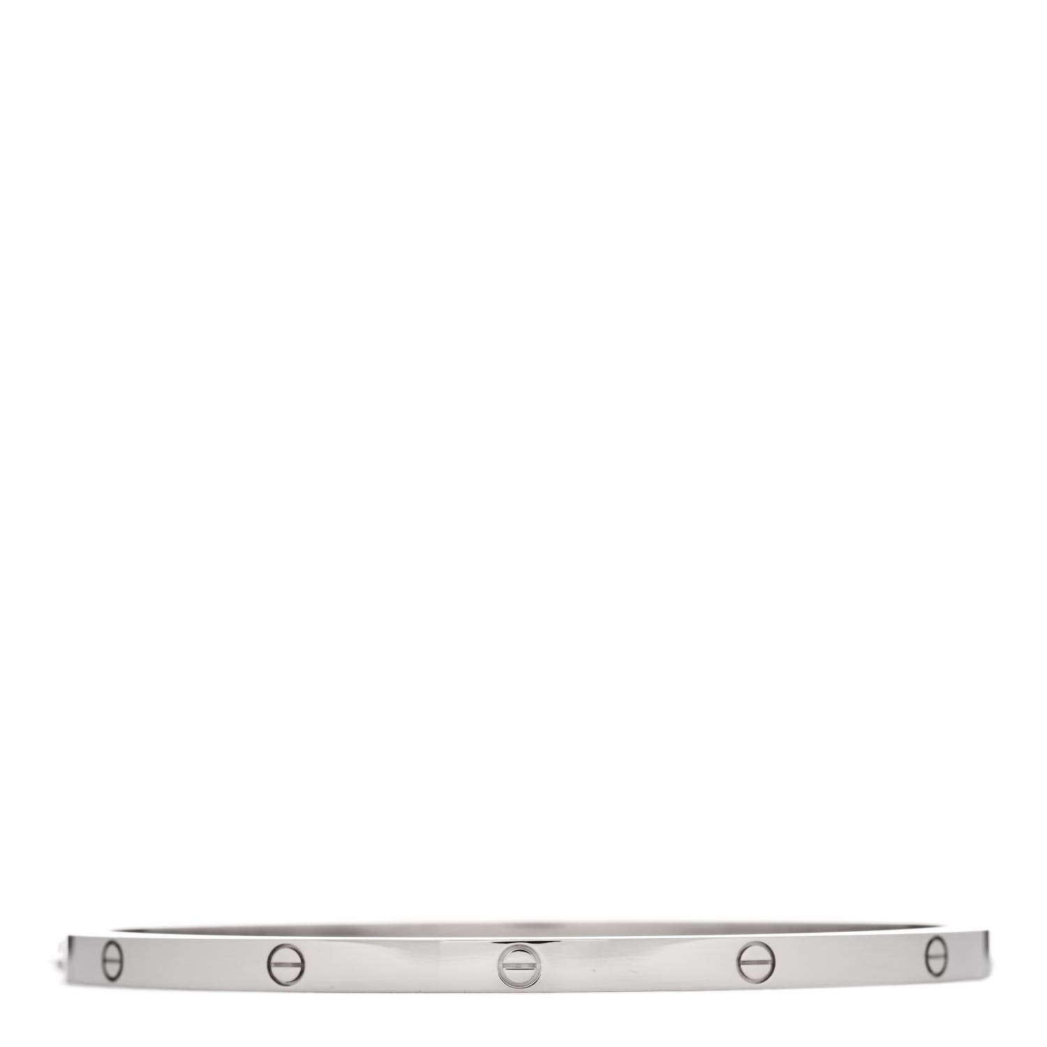 Cartier 18K White Gold Small LOVE Bracelet 19 2 of 8