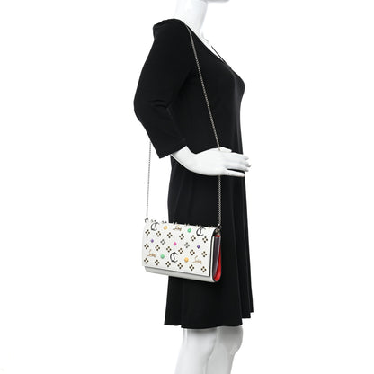 Christian Louboutin Calfskin Spikes Loubinthesky Paloma Clutch White 2 of 10