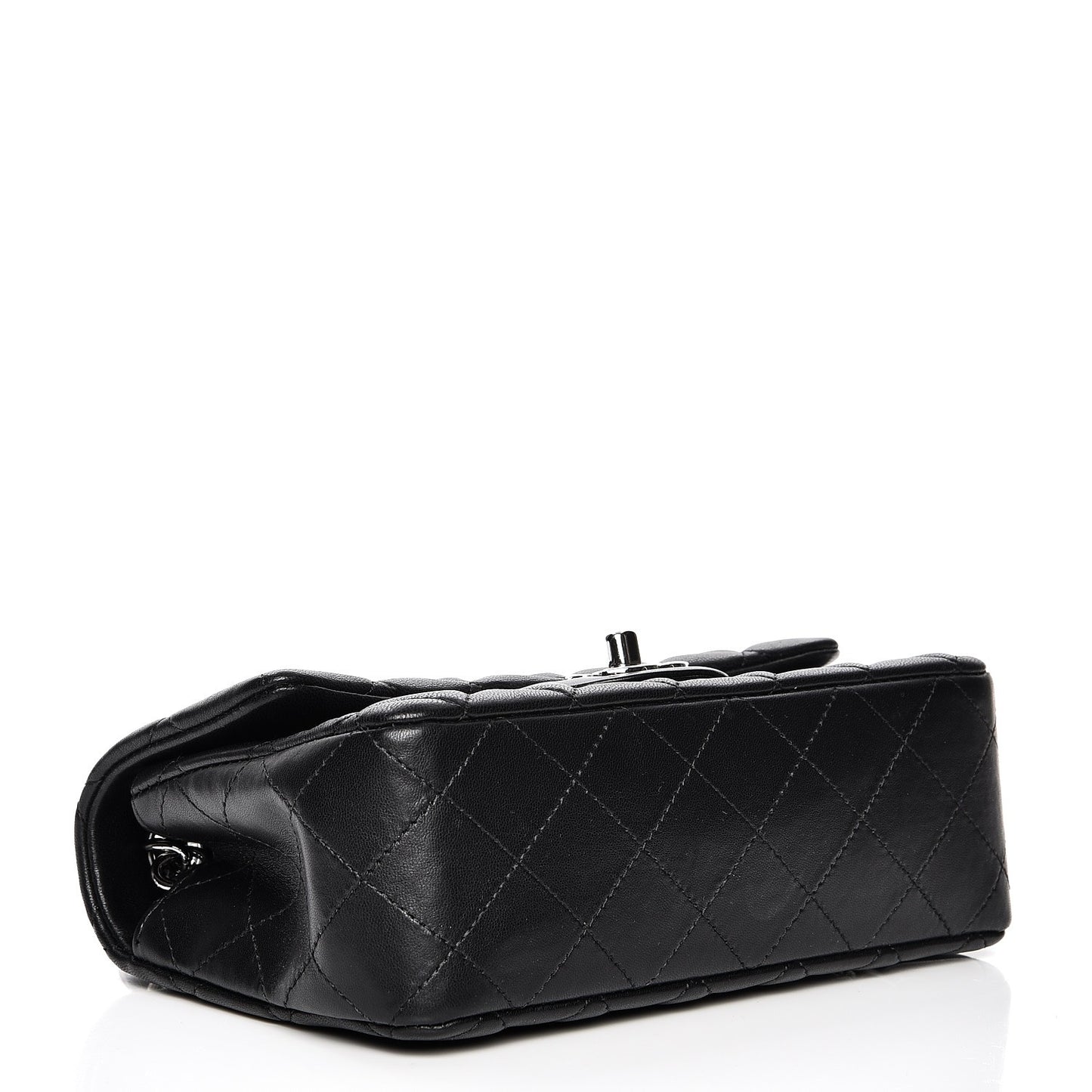 Lambskin Quilted Mini Rectangular Flap Black